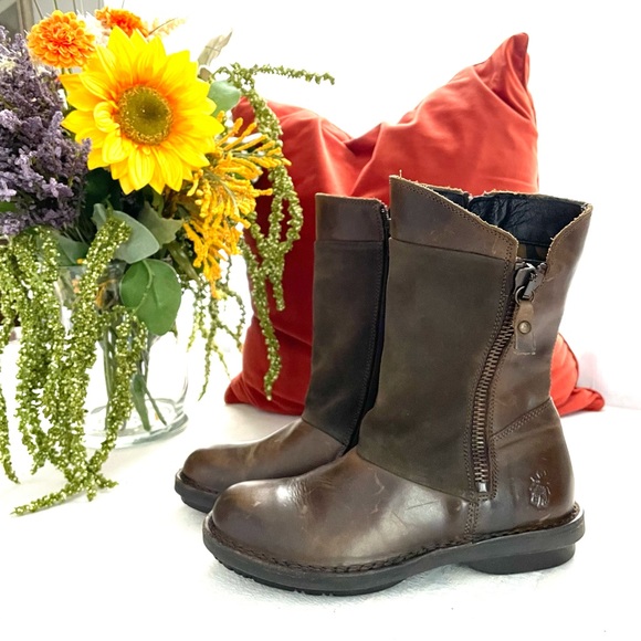 Fly London Shoes - SOLD!!  FLY London Leather Mid Boot- Flee-Olive/Sludge EU 36, US 5.5